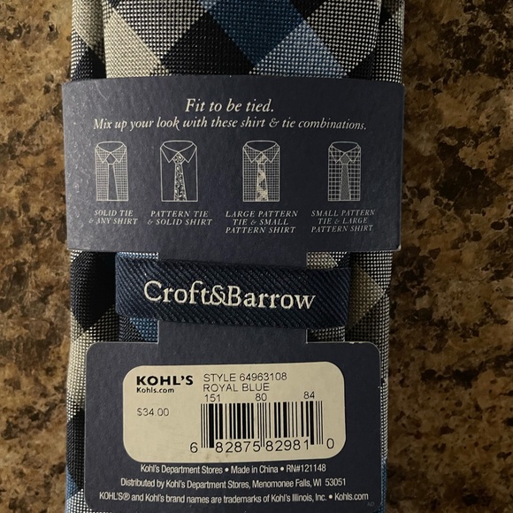 Croft & Barrow Men’s checkered tie - Picture 3 of 3